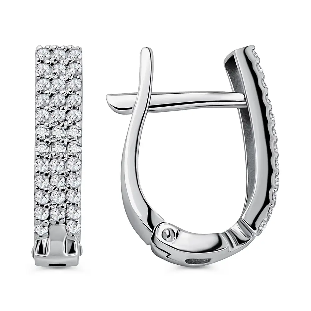 Серьги с фианитами из серебра 925 пробы 3