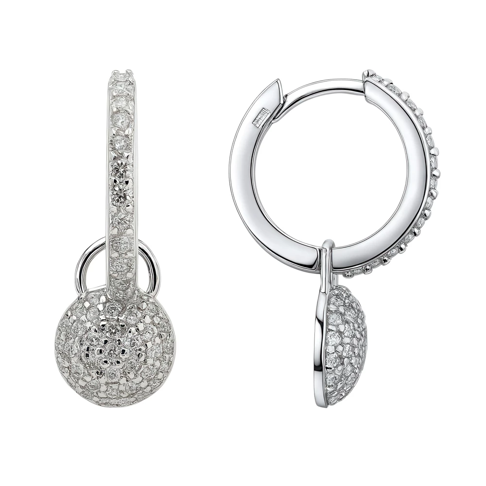 Серьги с фианитами из серебра 925 пробы