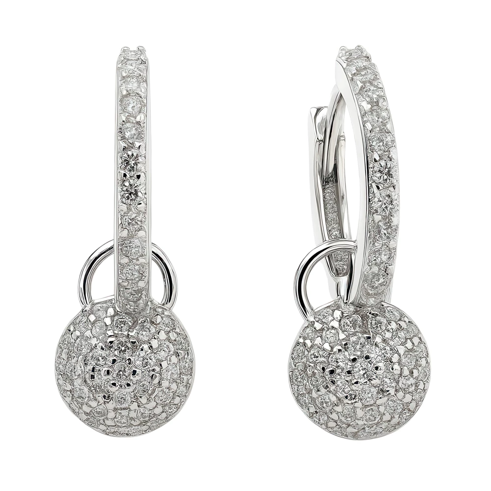 Серьги с фианитами из серебра 925 пробы