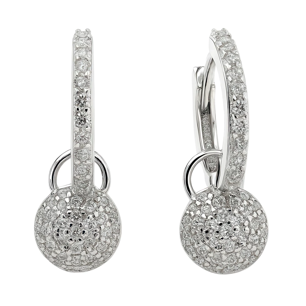 Серьги с фианитами из серебра 925 пробы