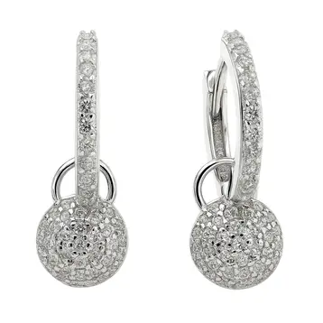 Серьги с фианитами из серебра 925 пробы