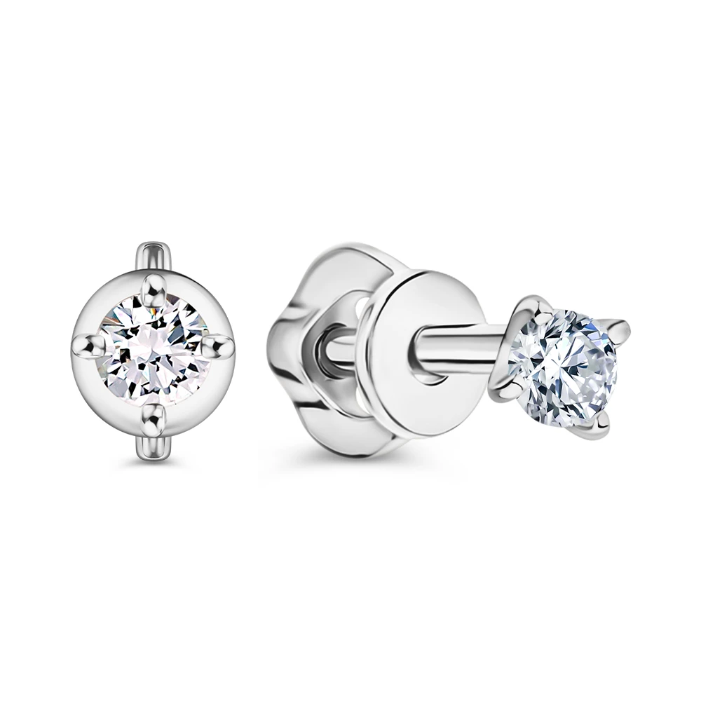 Серьги с фианитами из серебра 925 пробы