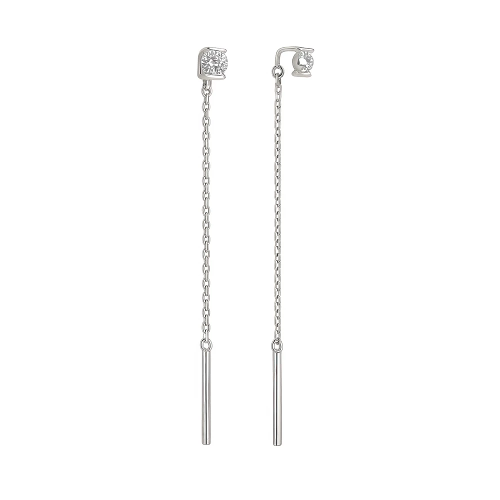 Серьги с фианитами из серебра 925 пробы