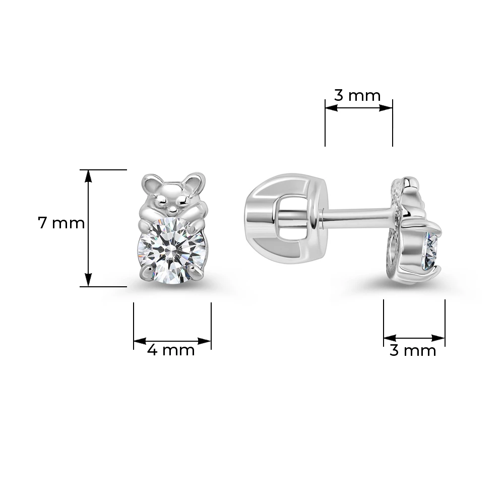 Серьги с фианитами из серебра 925 пробы