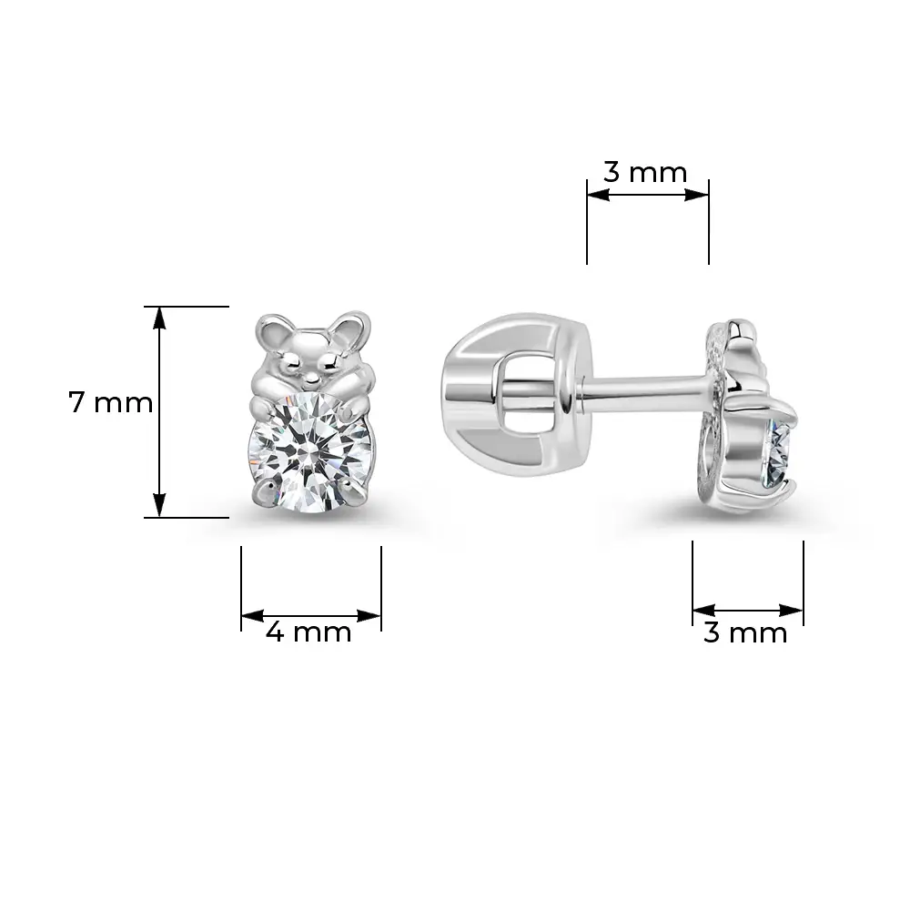 Серьги с фианитами из серебра 925 пробы 4