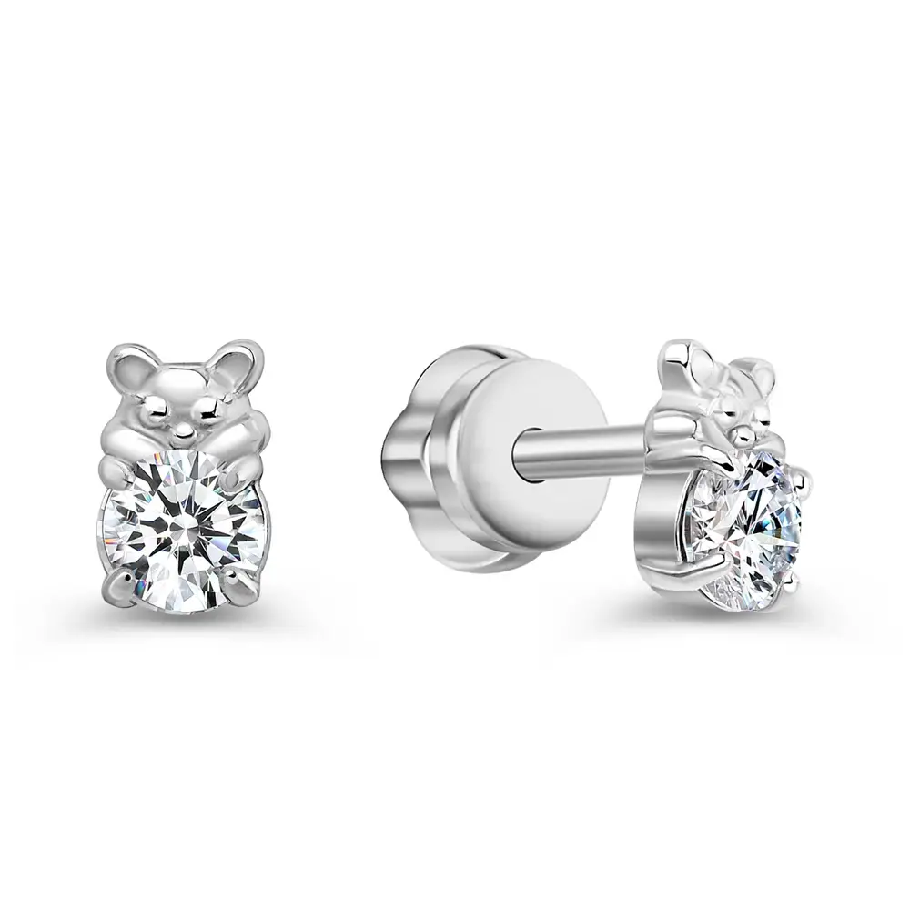 Серьги с фианитами из серебра 925 пробы 1