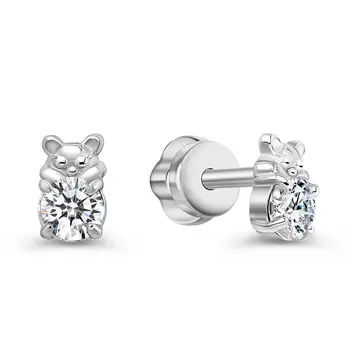 Серьги с фианитами из серебра 925 пробы