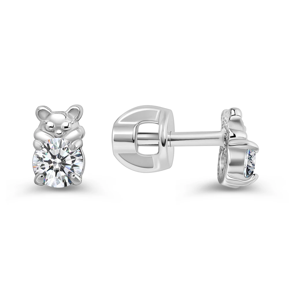 Серьги с фианитами из серебра 925 пробы