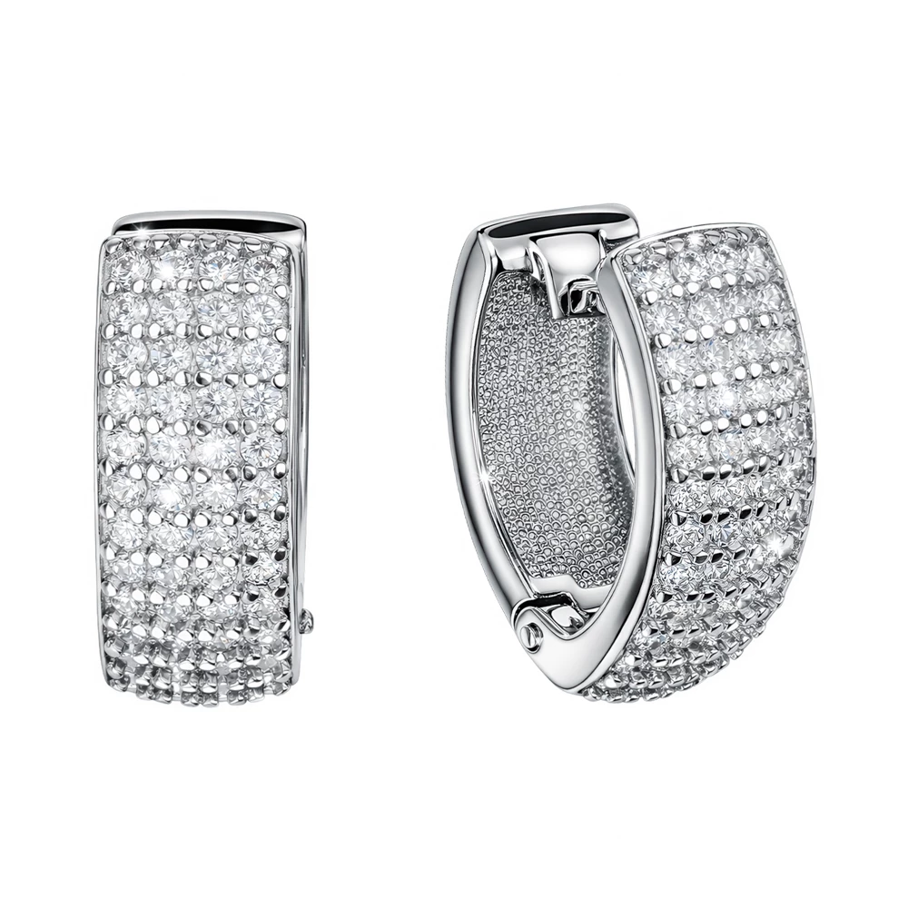 Серьги с фианитами из серебра 925 пробы