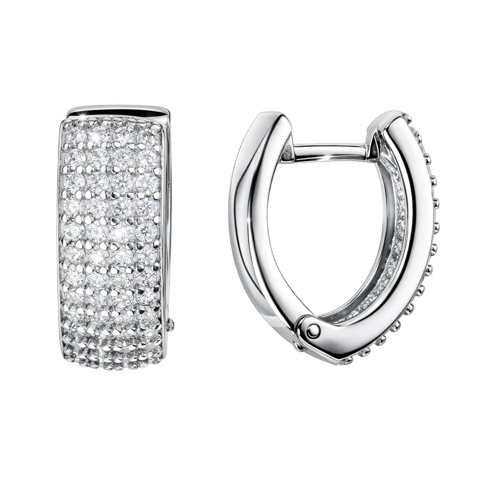 Серьги с фианитами из серебра 925 пробы