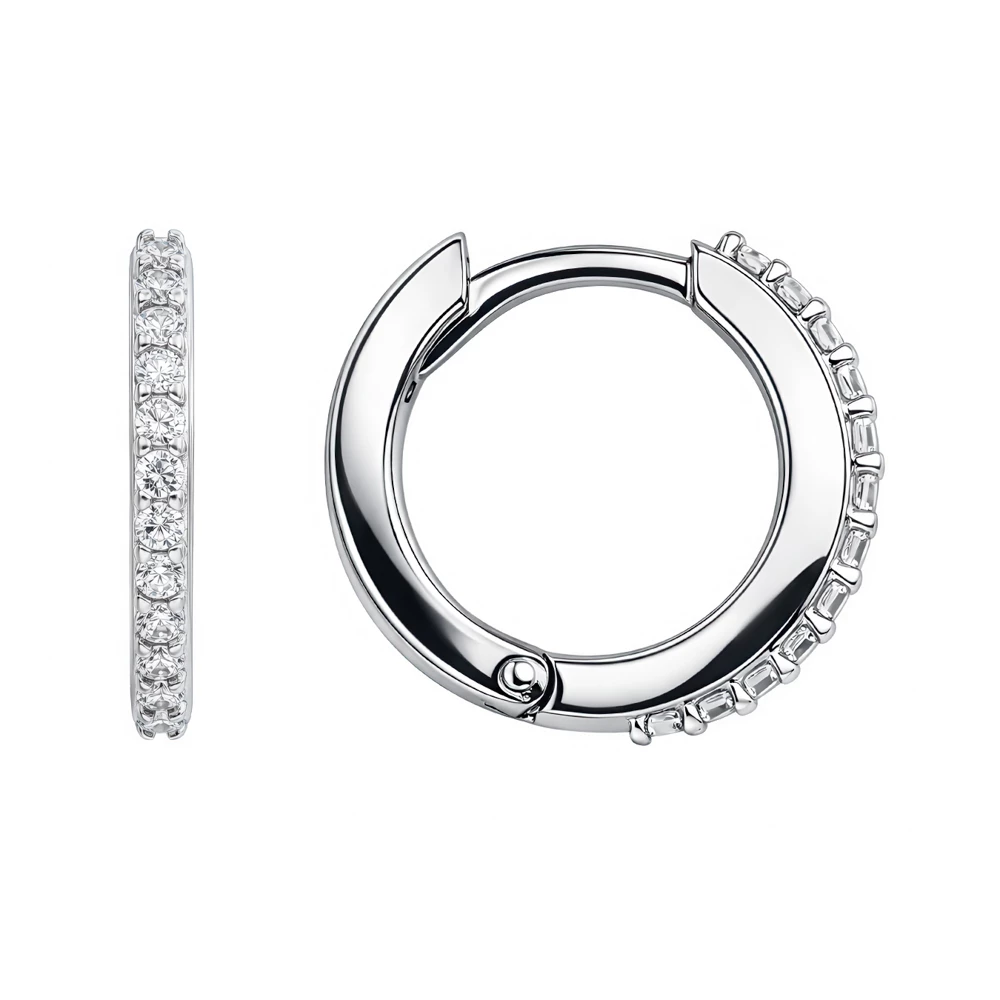 Серьги с фианитами из серебра 925 пробы