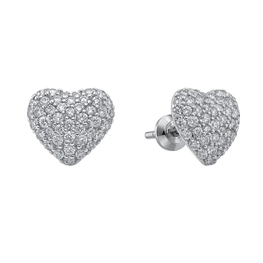 Серьги с фианитами из серебра 925 пробы