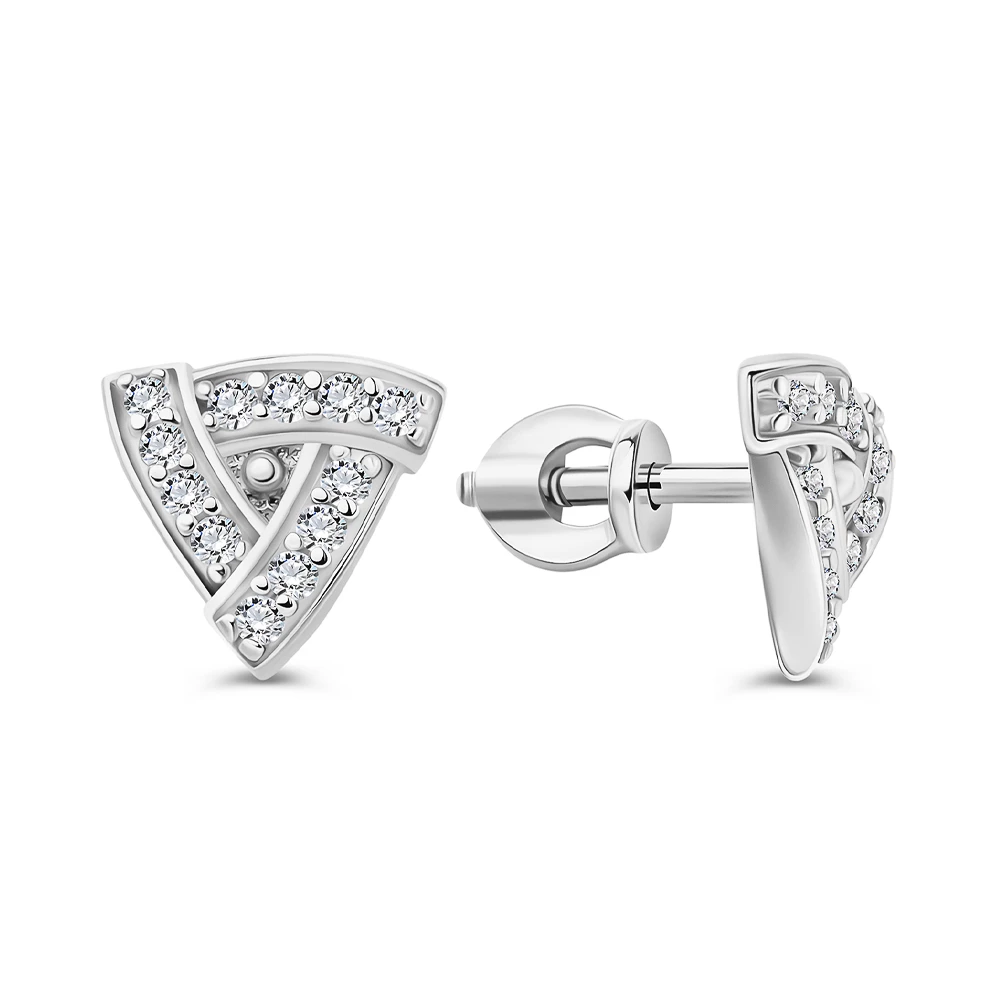 Серьги с фианитами из серебра 925 пробы