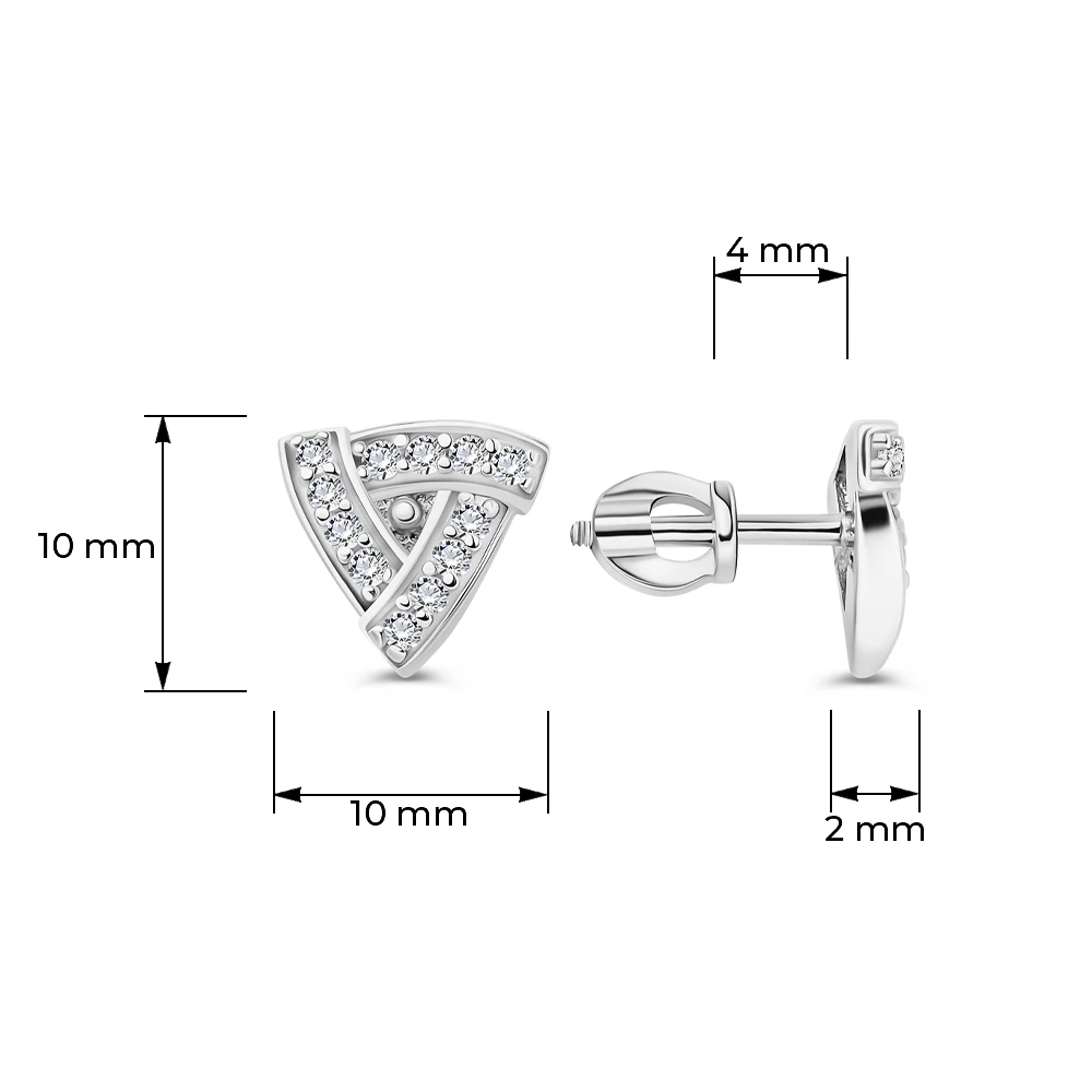 Серьги с фианитами из серебра 925 пробы