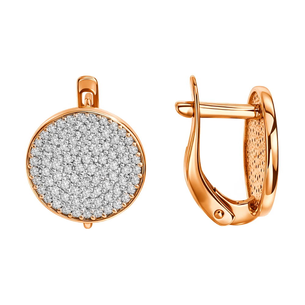 Серьги с фианитами из серебра 925 пробы