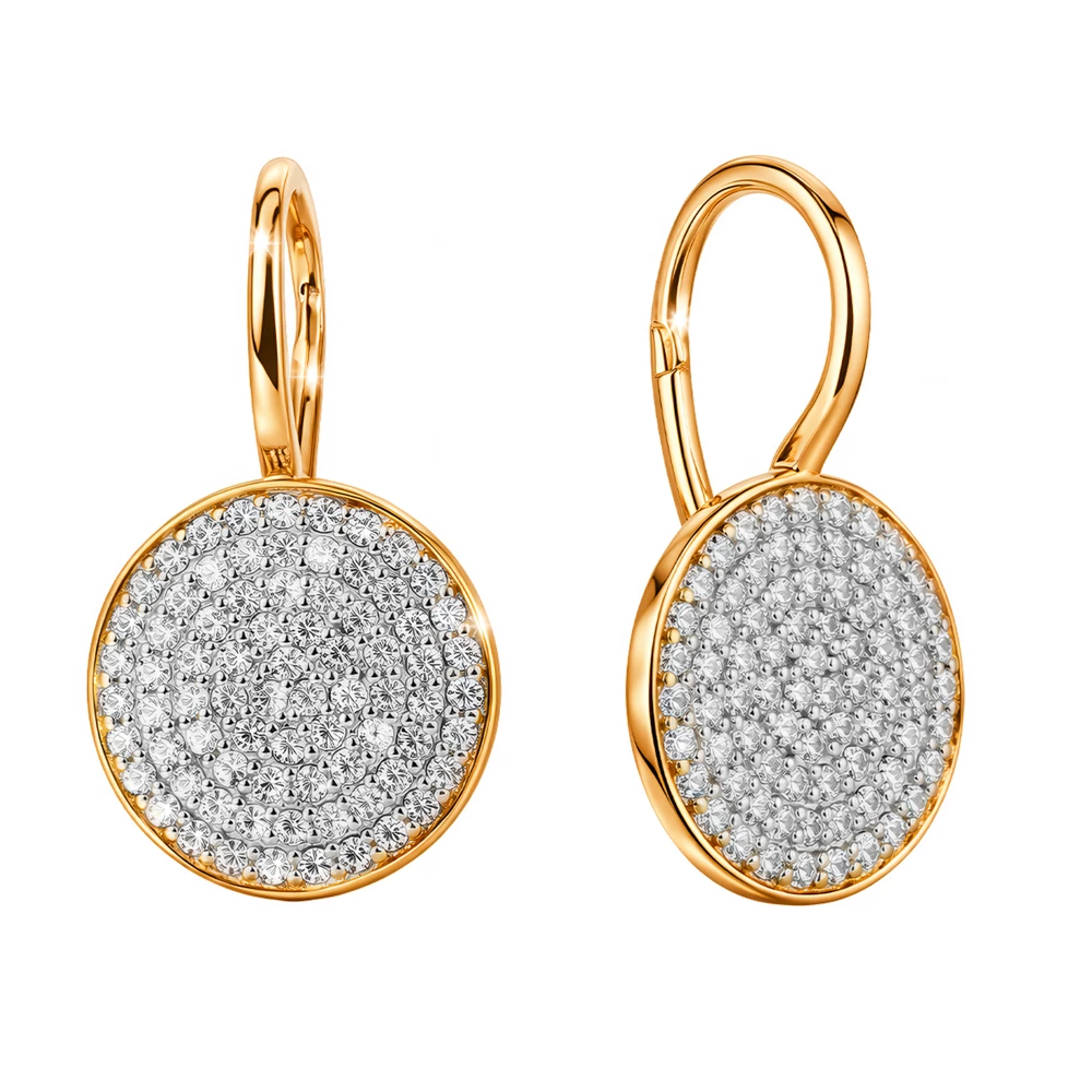 Серьги с фианитами из серебра 925 пробы