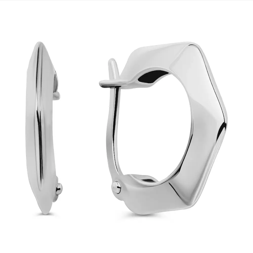 Серьги конго из серебра 925 пробы