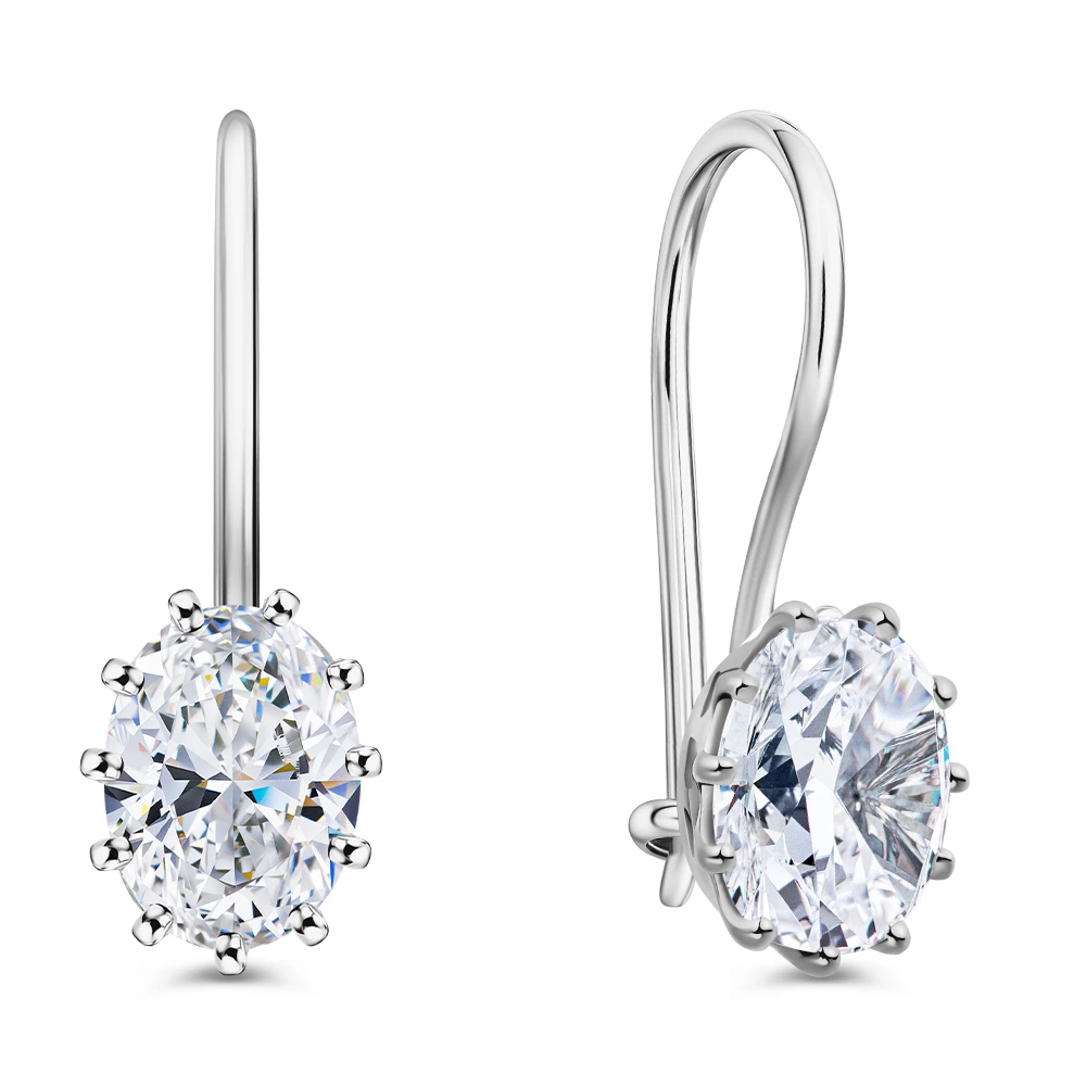 Серьги с фианитами из серебра 925 пробы