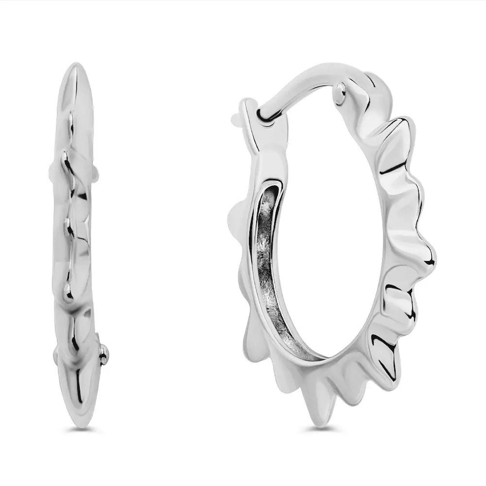 Серьги конго из серебра 925 пробы