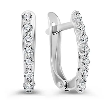 Серьги с фианитами из серебра 925 пробы