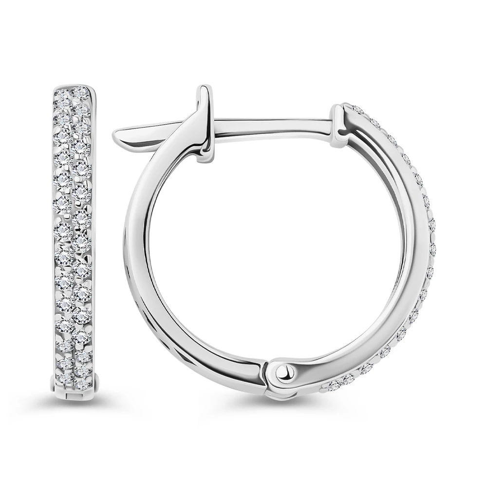 Серьги с фианитами из серебра 925 пробы