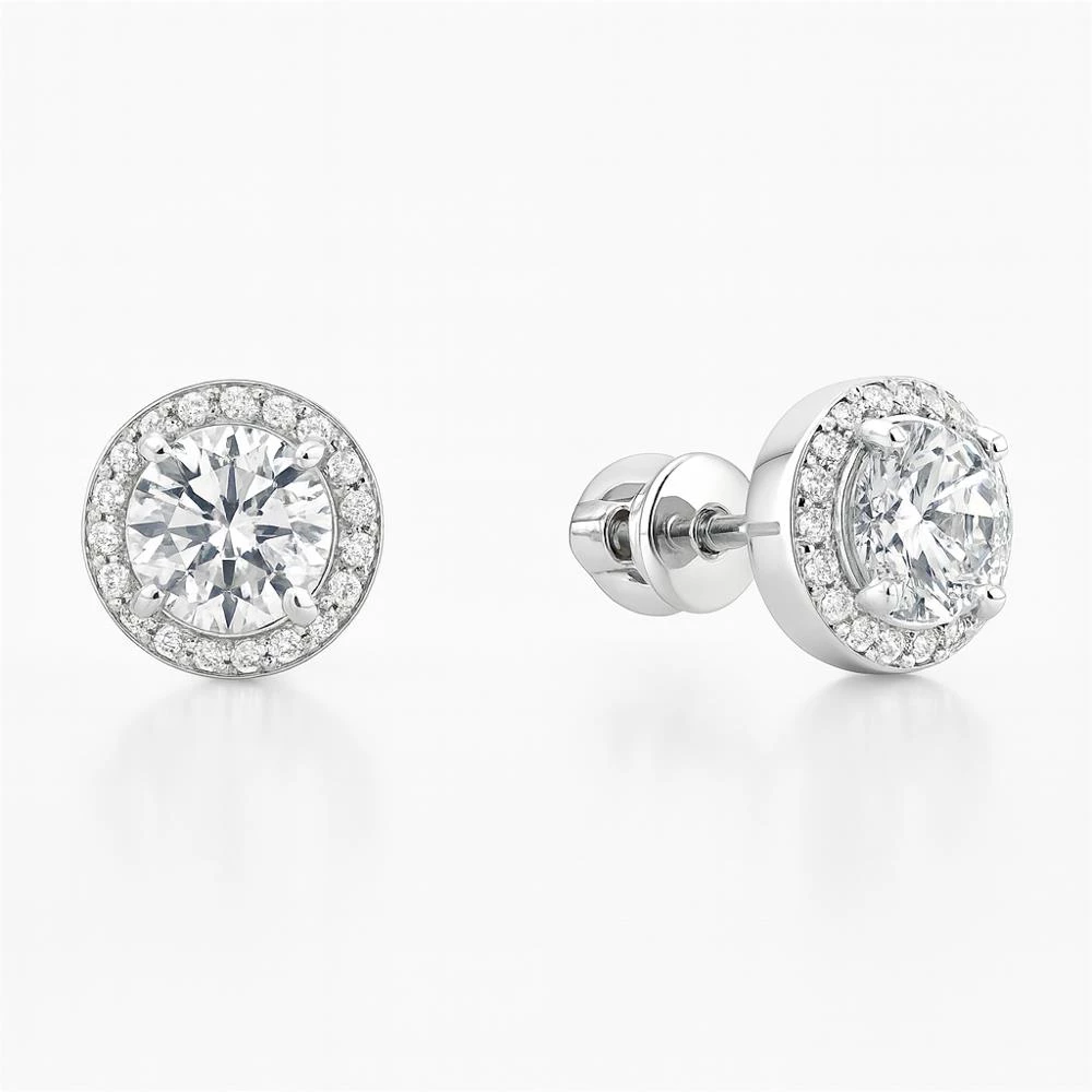 Серьги с фианитами из серебра 925 пробы