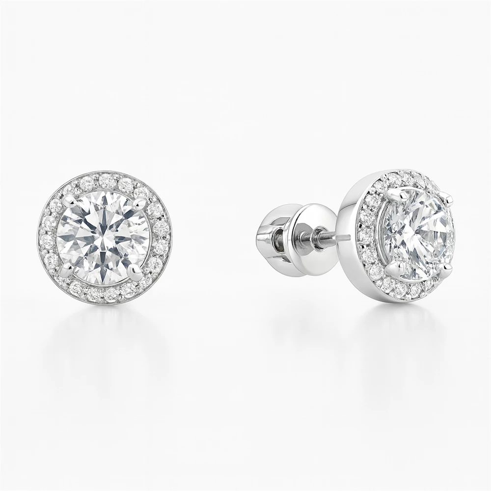 Серьги с фианитами из серебра 925 пробы