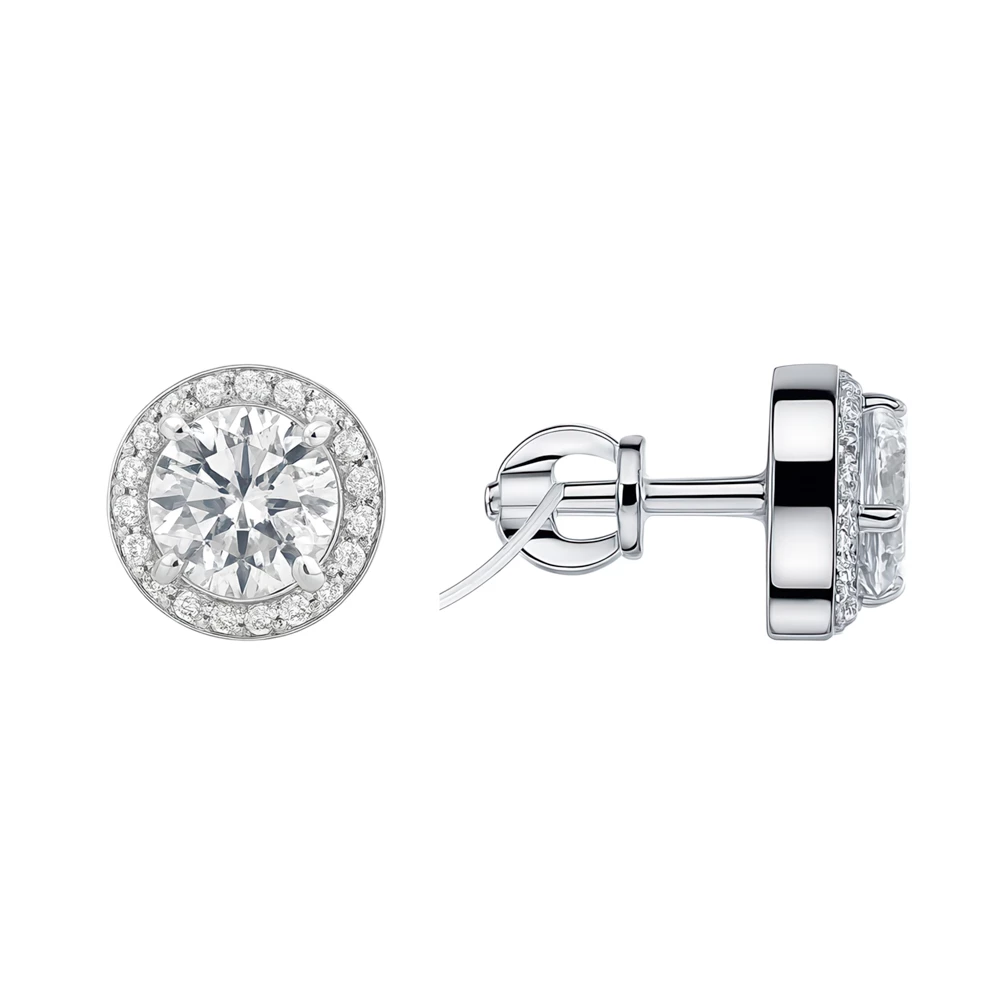 Серьги с фианитами из серебра 925 пробы