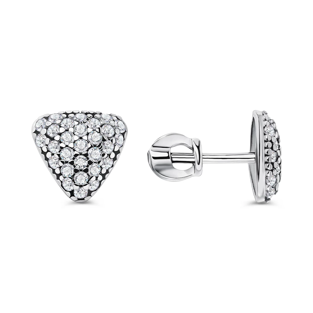Серьги с фианитами из серебра 925 пробы