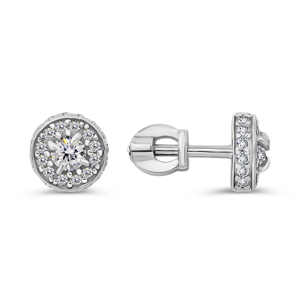 Серьги с фианитами из серебра 925 пробы