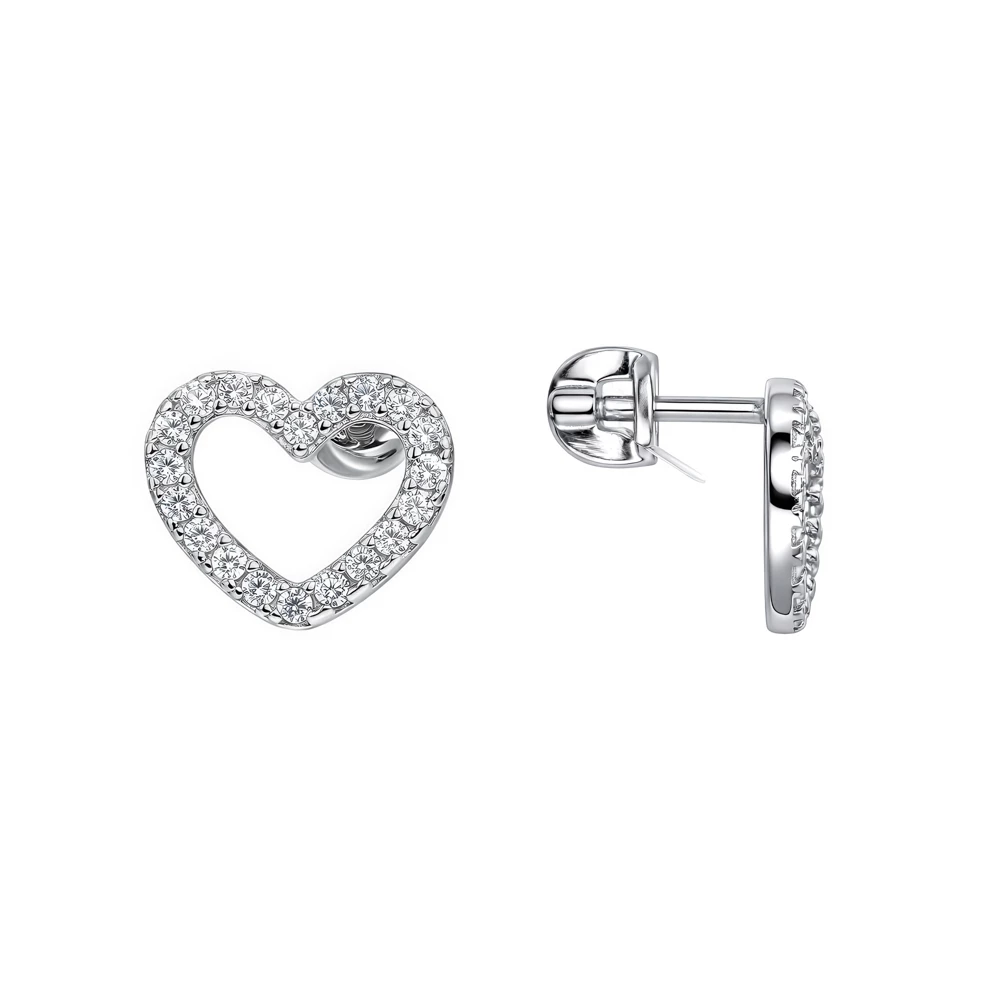 Серьги с фианитами из серебра 925 пробы