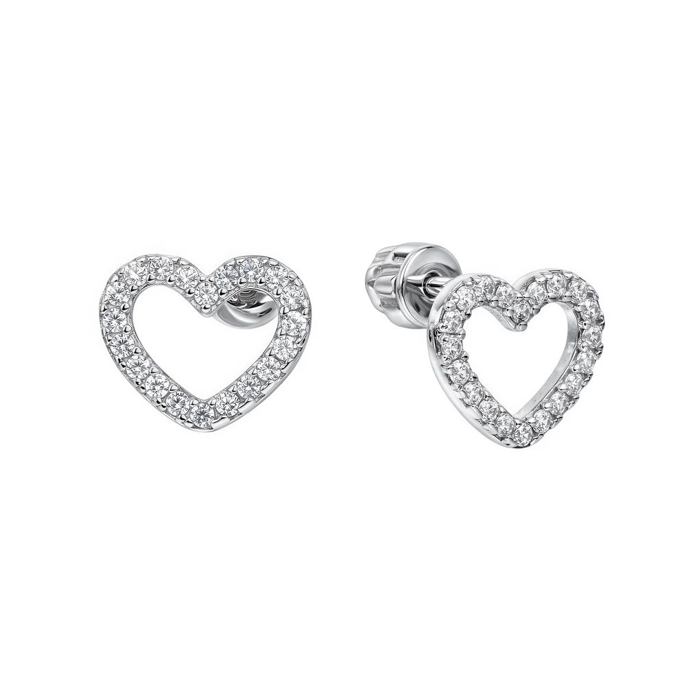 Серьги с фианитами из серебра 925 пробы