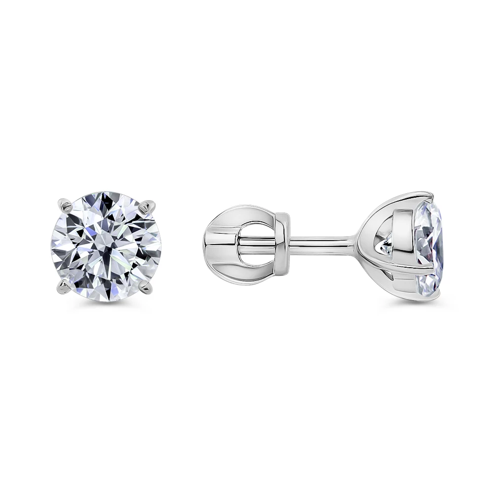Серьги с фианитами из серебра 925 пробы