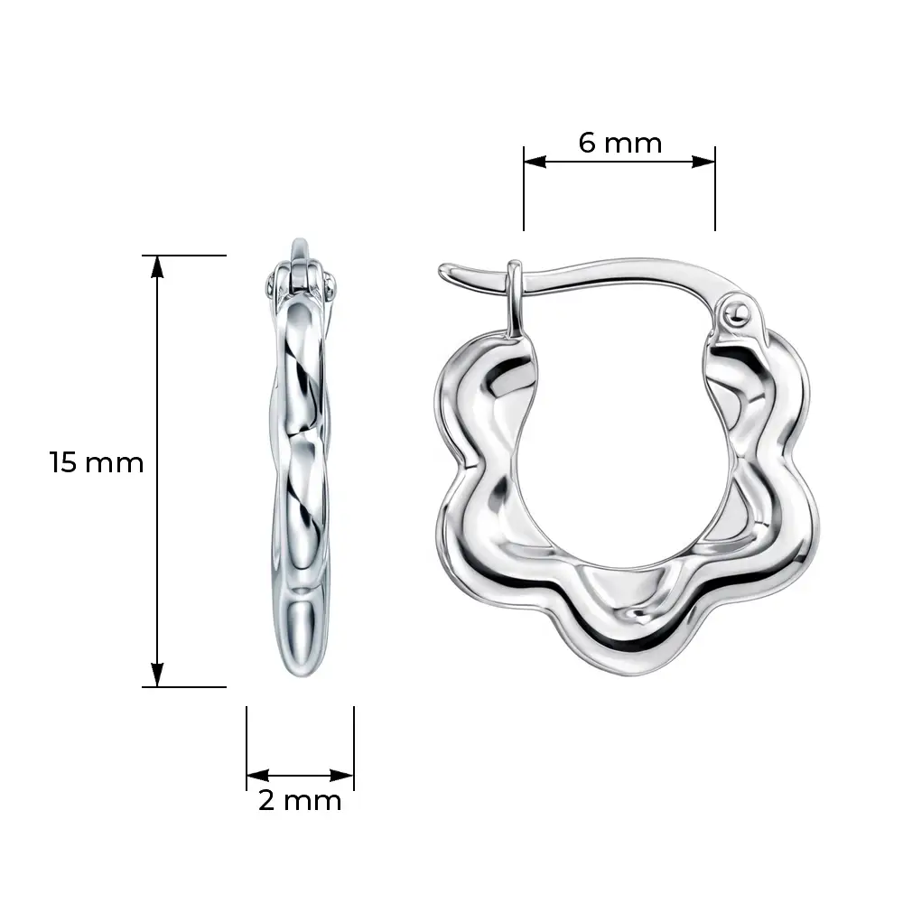 Серьги конго из серебра 925 пробы 3