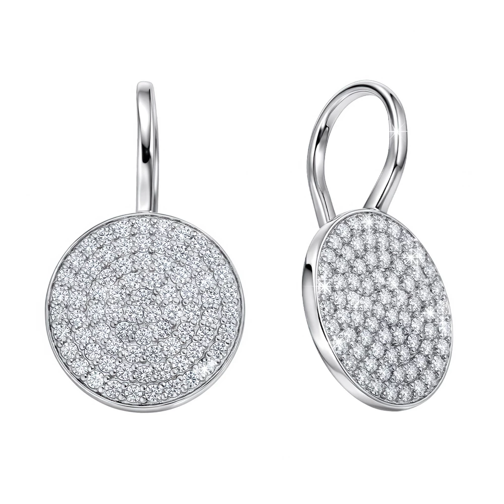 Серьги с фианитами из серебра 925 пробы