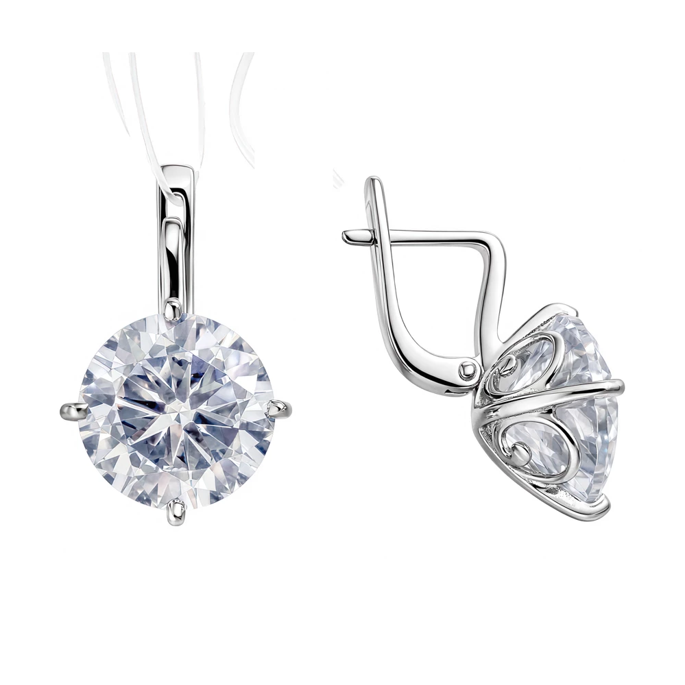 Серьги с фианитами из серебра 925 пробы