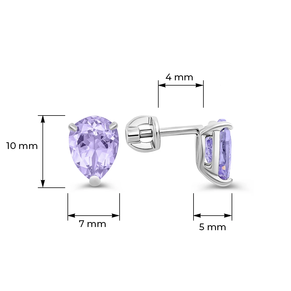 Серьги с фианитами из серебра 925 пробы