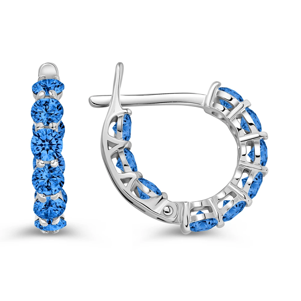 Серьги с фианитами из серебра 925 пробы
