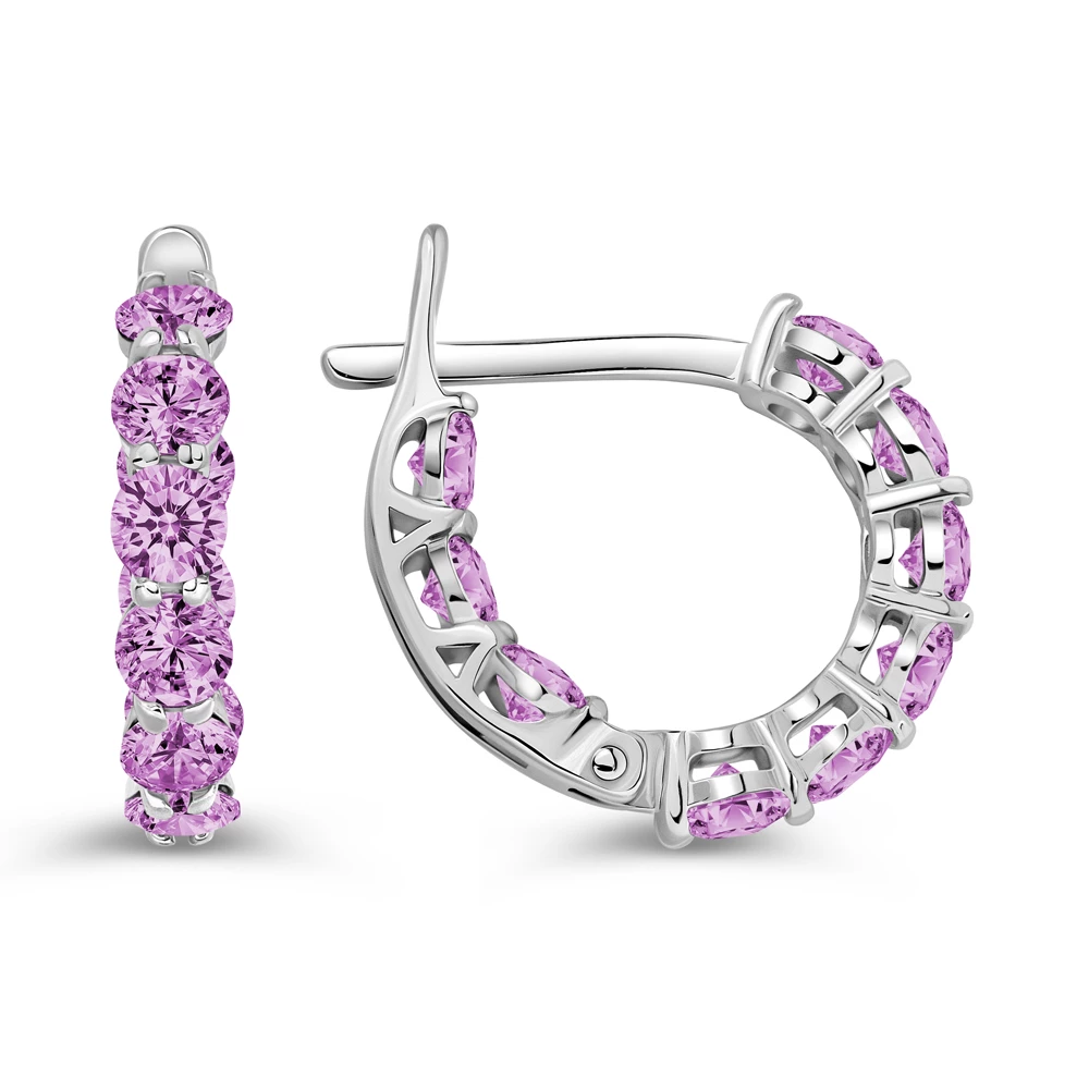 Серьги с фианитами из серебра 925 пробы