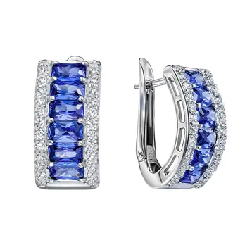 Серьги с фианитами из серебра 925 пробы