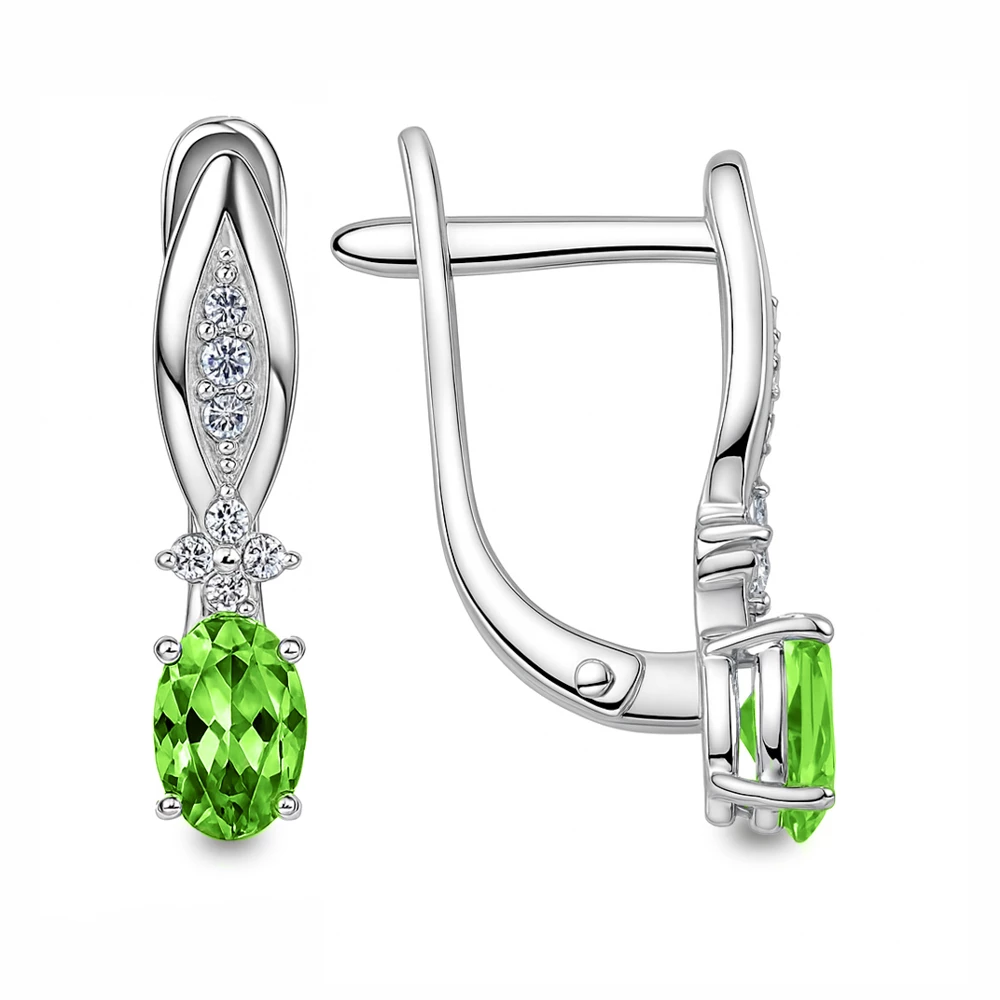 Серьги с фианитами из серебра 925 пробы