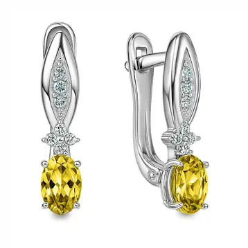 Серьги с фианитами из серебра 925 пробы