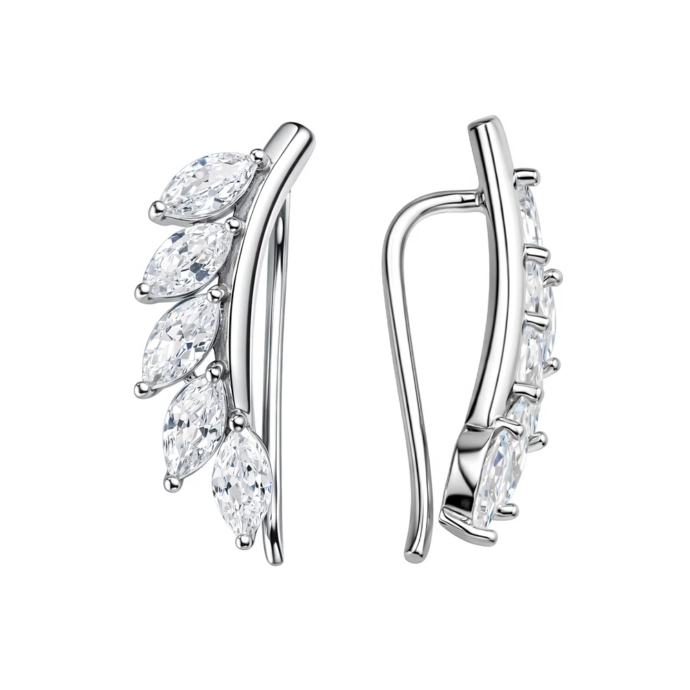 Серьги с фианитами из серебра 925 пробы