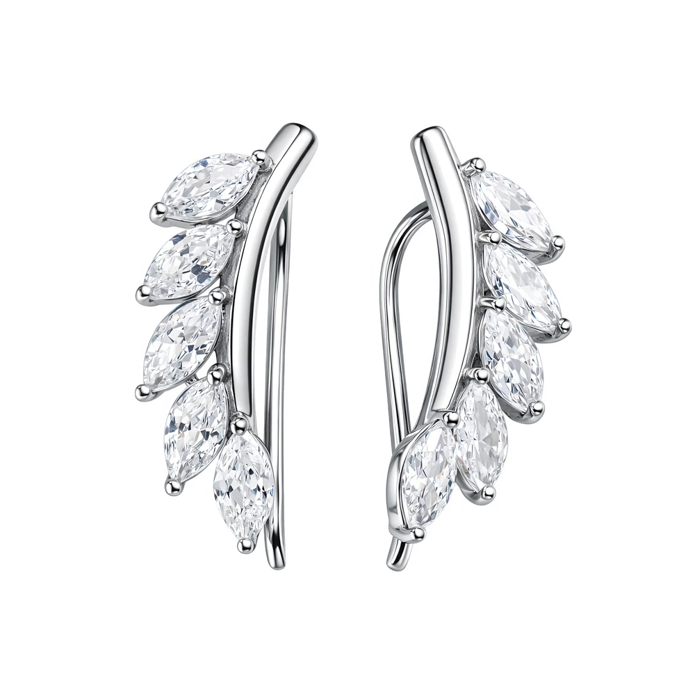 Серьги с фианитами из серебра 925 пробы