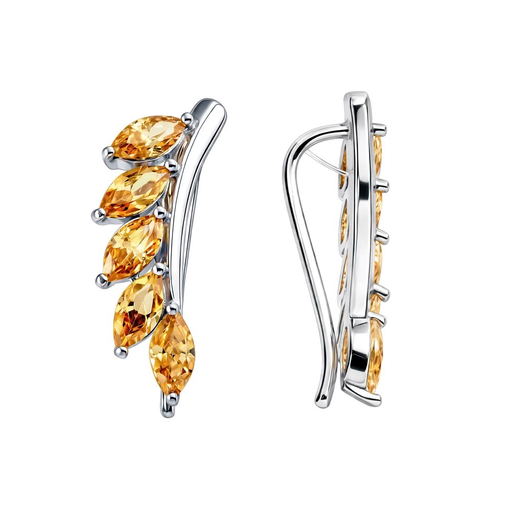 Серьги с фианитами из серебра 925 пробы