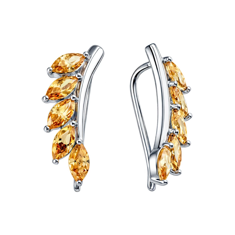 Серьги с фианитами из серебра 925 пробы