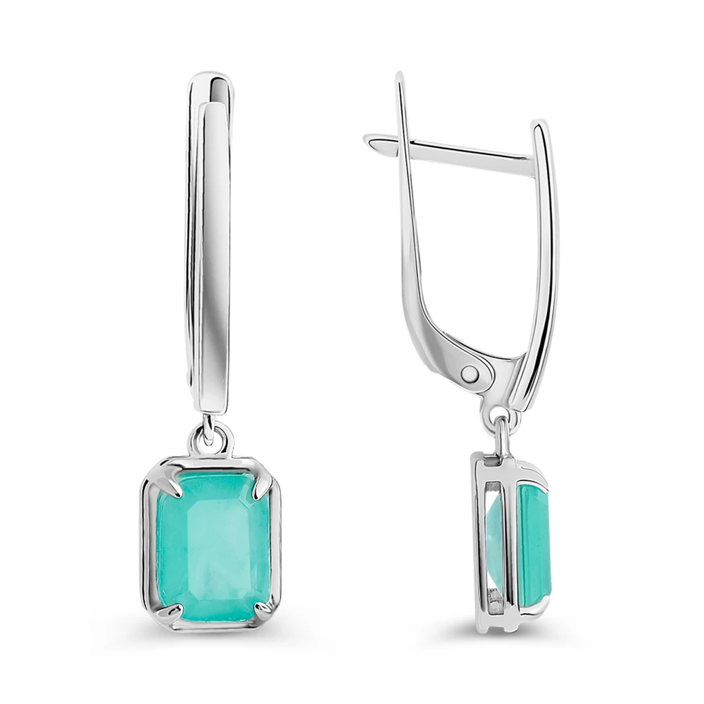 Серьги с горным хрусталём из серебра 925 пробы 2