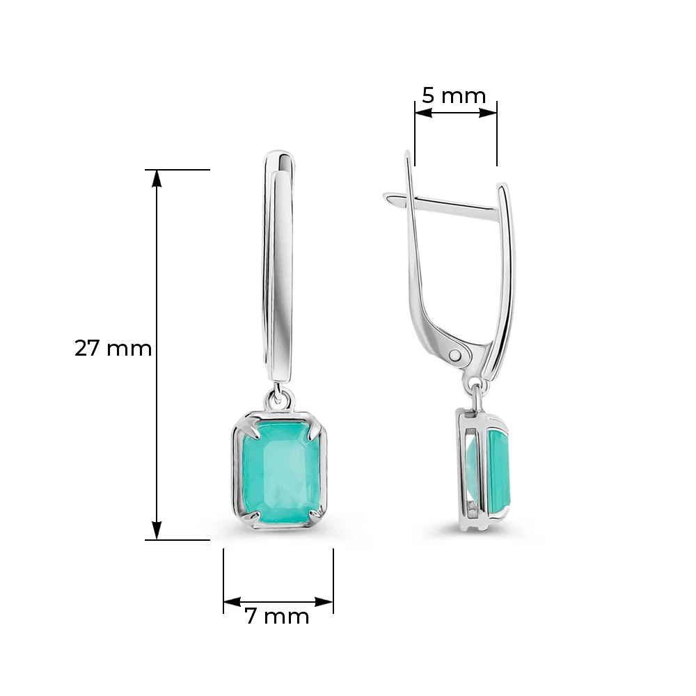 Серьги с горным хрусталём из серебра 925 пробы