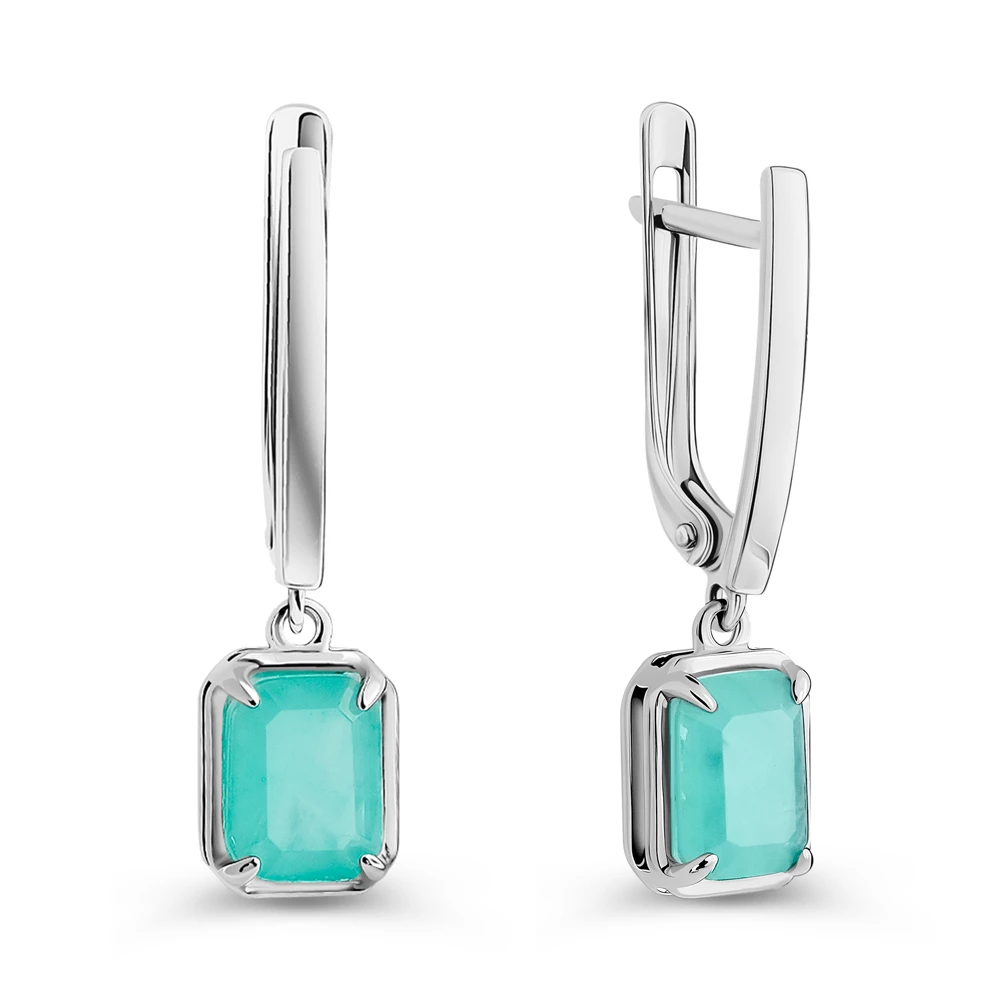 Серьги с горным хрусталём из серебра 925 пробы 1