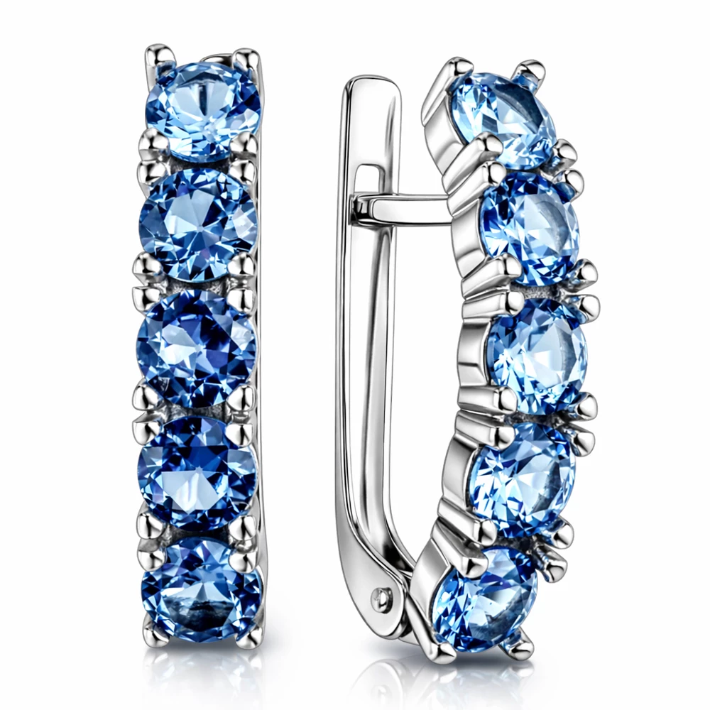 Серьги с фианитами из серебра 925 пробы